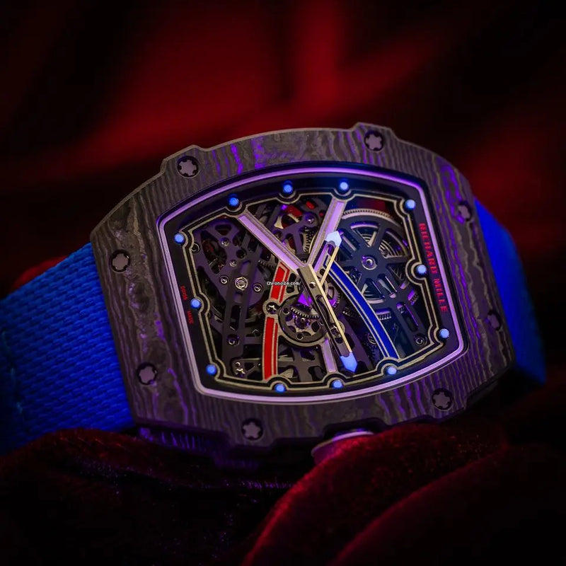 Richard Mille Inspired Skeleton Watch – Blue Fabric Strap | GreatIndiaCart greatindiacart.com