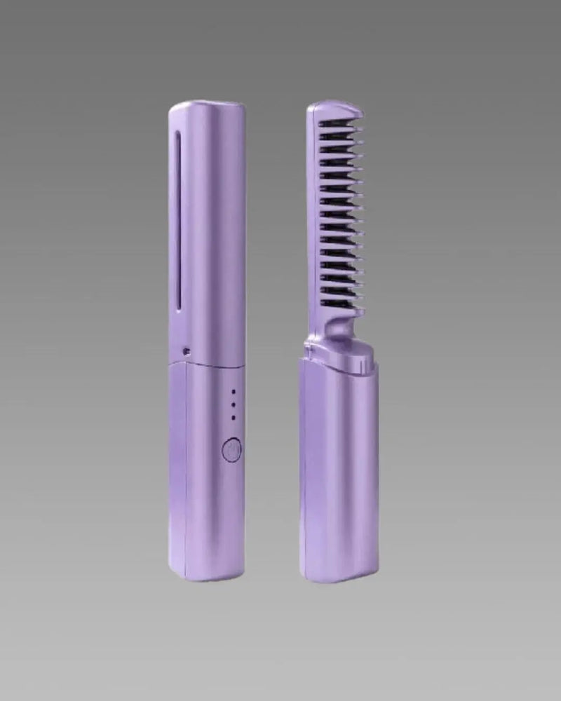 Meneflix Portable Mini Hair Straightener Cordless Rechargeable Mini Adjustable Hair Straightener Hot Comb tmm1q6-kd