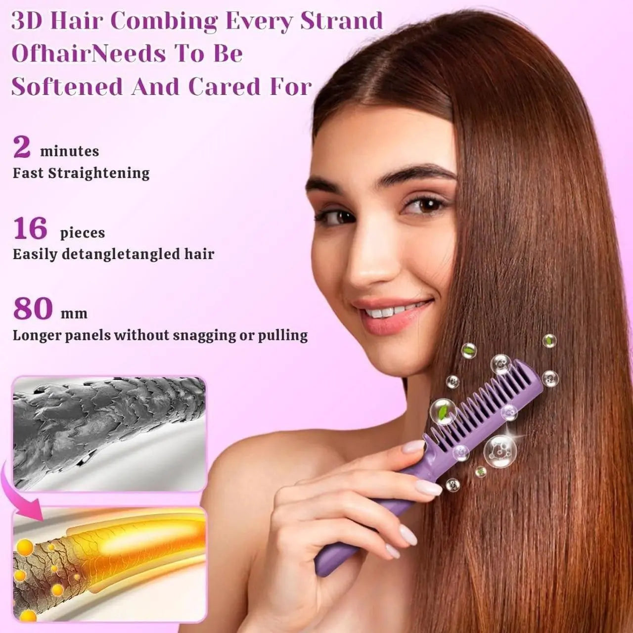 Meneflix Portable Mini Hair Straightener Cordless Rechargeable Mini Adjustable Hair Straightener Hot Comb tmm1q6-kd