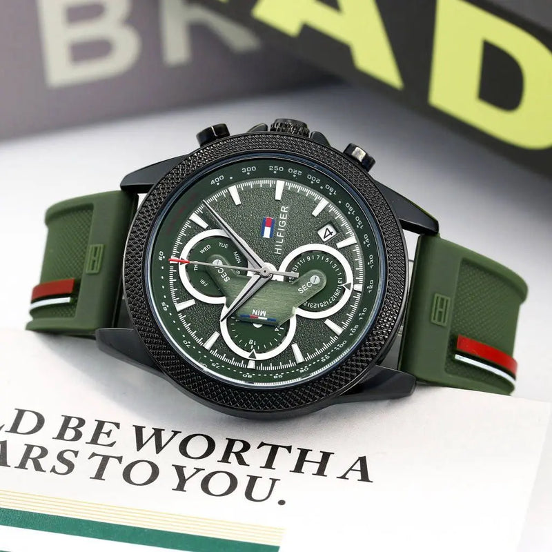 Tommy Hilfiger Men’s Watch – Green Silicone Strap | GreatIndiaCart greatindiacart.com