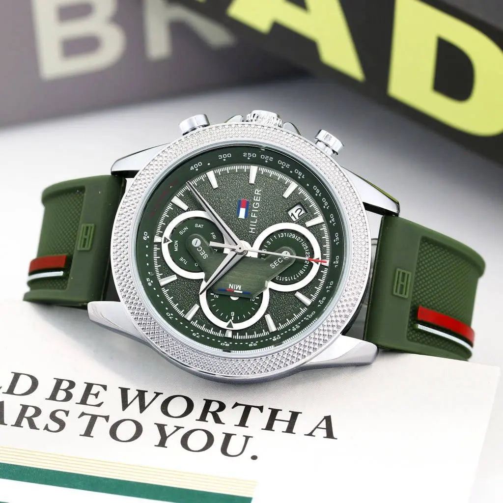 Tommy Hilfiger Men’s Watch – Green Silicone Strap | GreatIndiaCart greatindiacart.com
