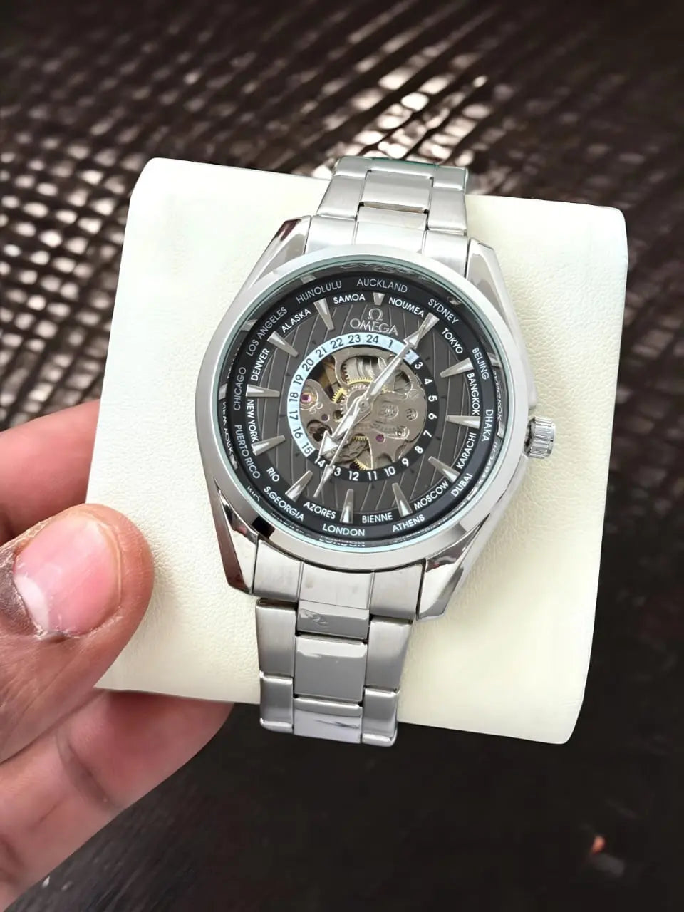 Omega World Time Automatic Men’s Watch – Silver Bracelet | GreatIndiaCart greatindiacart.com