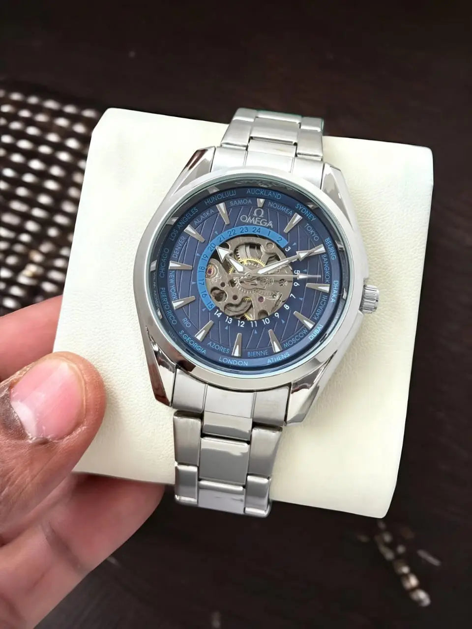 Omega World Time Automatic Men’s Watch – Silver Bracelet | GreatIndiaCart greatindiacart.com