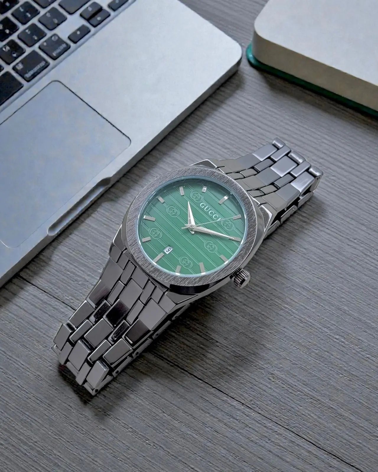 Men’s Gucci Style Luxury Stainless Steel Watch – Silver Bracelet | GreatIndiaCart greatindiacart.com