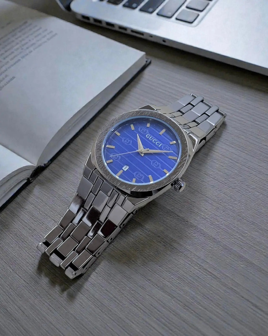 Men’s Gucci Style Luxury Stainless Steel Watch – Silver Bracelet | GreatIndiaCart greatindiacart.com