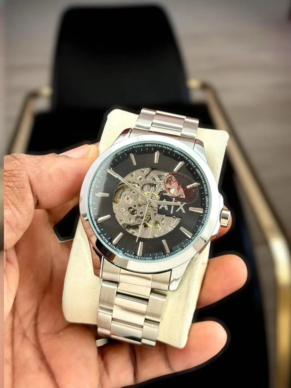 Men’s ATX Skeleton Mechanical Watch – Silver Strap | GreatIndiaCart greatindiacart.com