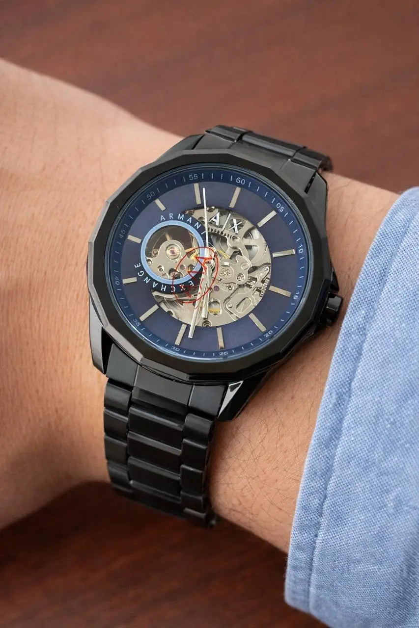 Men’s ATX Skeleton Mechanical Watch – Silver Strap | GreatIndiaCart greatindiacart.com