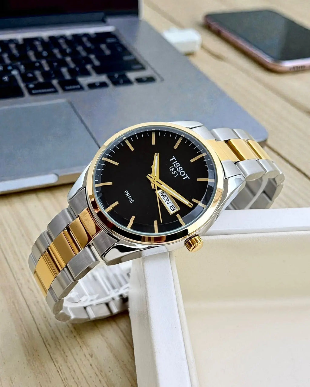 Men’s Classic Tissot Dual-Tone Metal Watch – Silver & Gold | GreatIndiaCart greatindiacart.com