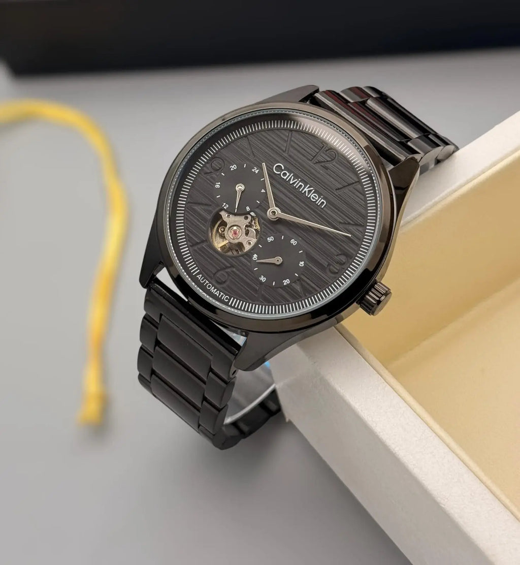 Men’s Calvin Klein Silver Automatic Watch – White Dial | GreatIndiaCart greatindiacart.com