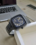 Men’s Rado Black Skeleton Watch – Blue Hands | GreatIndiaCart greatindiacart.com