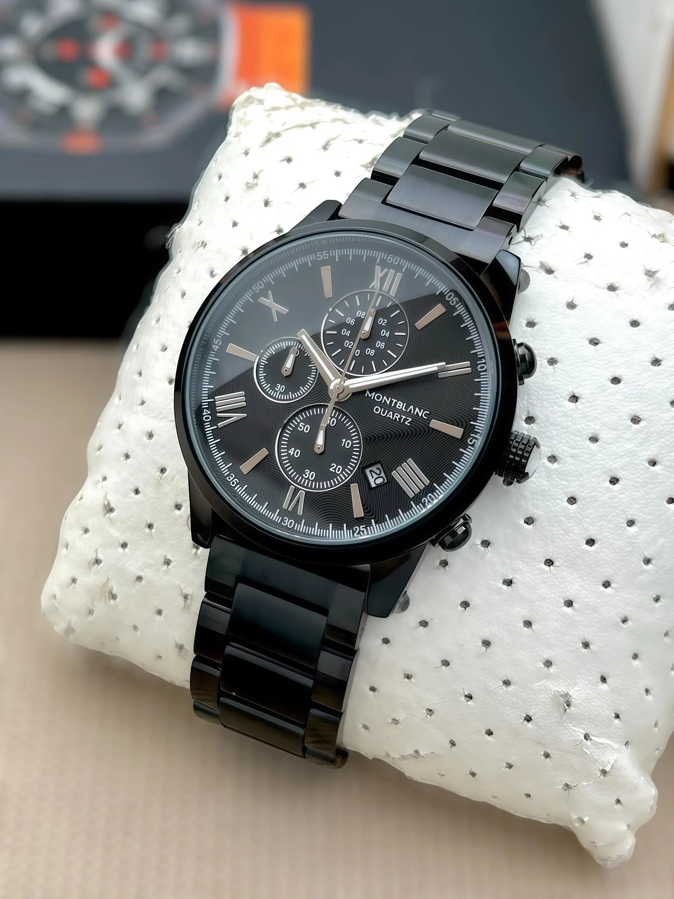 Montblanc Quartz Chronograph Men’s Watch – Silver Bracelet | GreatIndiaCart greatindiacart.com