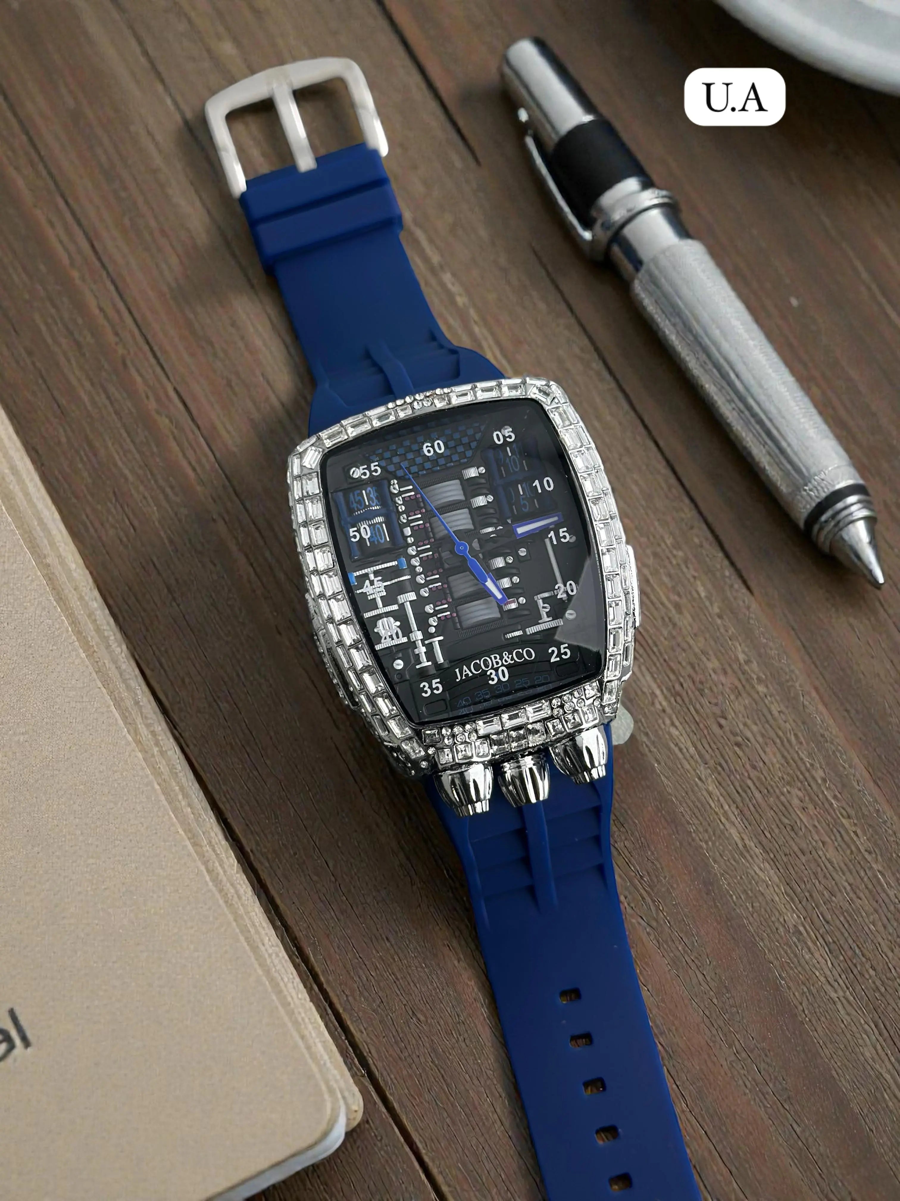 Jacob & Co Luxury Mechanical Men’s Watch – Green Rubber Strap | GreatIndiaCart greatindiacart.com