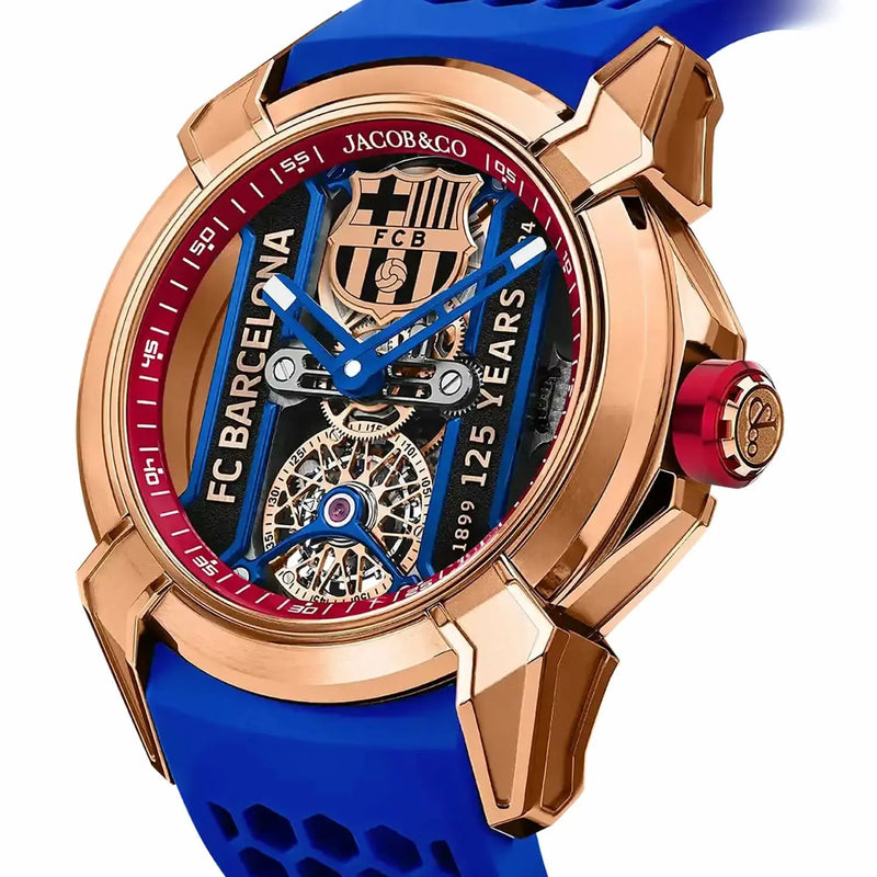 FC Barcelona Edition Jacob & Co Skeleton Watch – Blue Strap | GreatIndiaCart greatindiacart.com