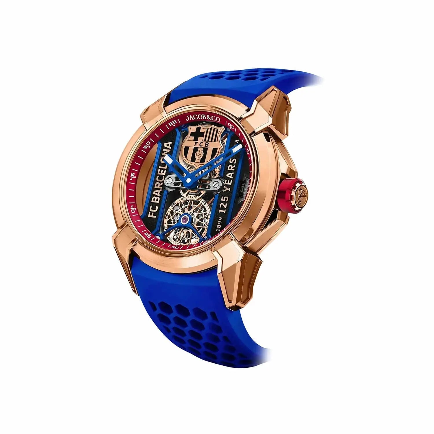FC Barcelona Edition Jacob & Co Skeleton Watch – Blue Strap | GreatIndiaCart greatindiacart.com