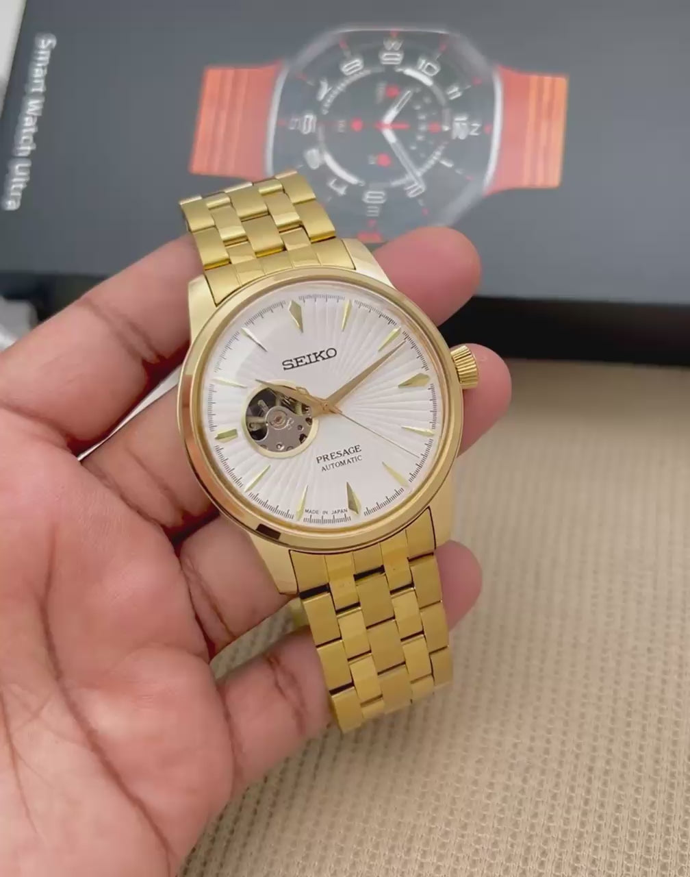 Luxury Automatic Men’s Watch – Silver & Gold Metal Strap | GreatIndiaCart